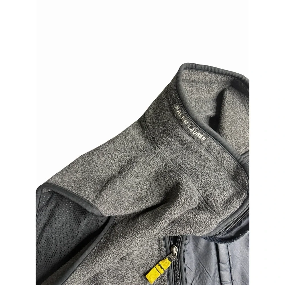 Vintage‎ Polo Jeans Co Ralph Lauren Fleece Vest Gray Full Zip Men's Large 90s